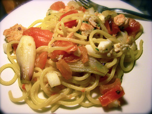 Pici alla Pescatora o Espaguetis con Pescado