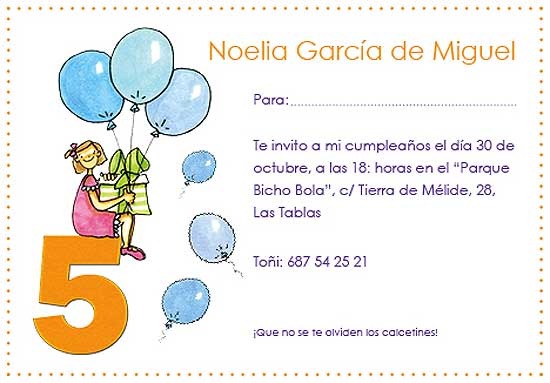 tus invitaciones de cumpleaños con MG Mayora - Invitaciones ...