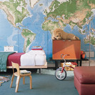 Decorar con mapas el dormitorio de los niños