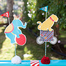 Decoración de papel para una fiesta de circo