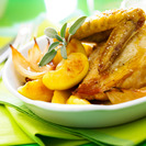 Pollo en salsa de naranja.