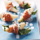 Aperitivo rápido para Navidad - Jamón, queso, rúcula y peras