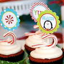 Fiesta de cumpleaños de pingüinos navideños