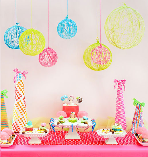 Globos de lana para decorar cumpleaños para niños 