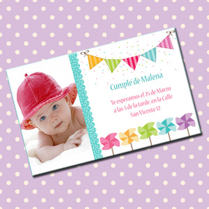 Invitaciones de cumpleaños con foto para imprimir - Invitaciones para ...