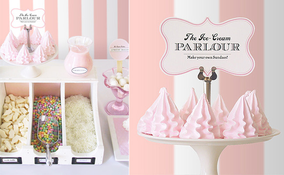 Decoración para una fiesta de cumpleaños de helados
