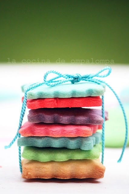 Receta de galletas de colores