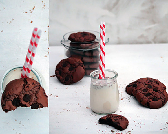 Galletas hechas con brownies