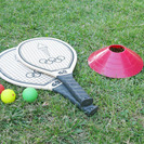 Gymkhana con raquetas para niños