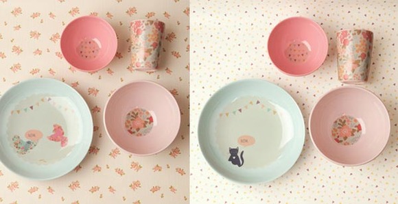 Platos y vasos para el bebé. Un regalo ideal para el recien nacido.
