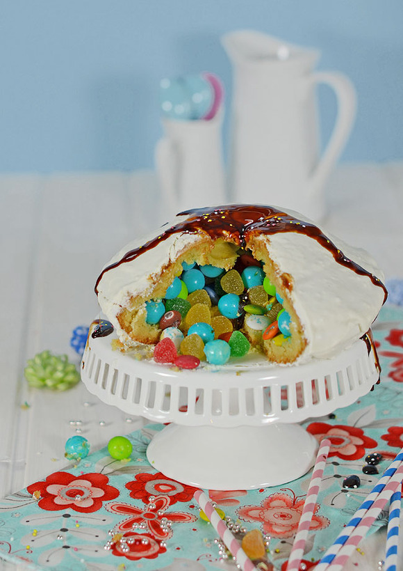 Receta de bizcocho piñata.
