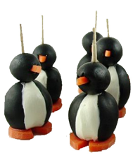 Pingüinos de aceitunas