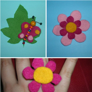 Manualidades faciles para niños: Broches de fieltro