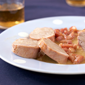 Recetas para Navidad. Solomillo de cerdo en salsa de manzana