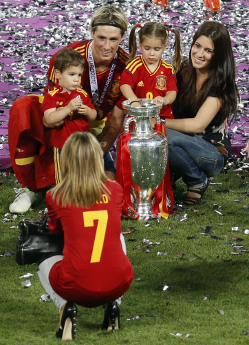 Torres con su familia