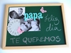 Pizarra con fotos para el Día del Padre. 